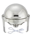 thumbnail image 1 of Tiger Chef Chafing Dish Buffet Set - 6 Quart Food Warmer Stainless Steel - Round Roll Top Chafer - Chafing Dish Set with Serving Tong and 2 Chafing Dish Fuel Gels, 1 of 5