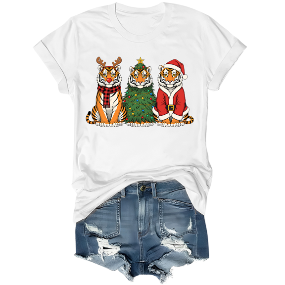 Tiger Christmas Shirt Tiger Tshirt Unisex