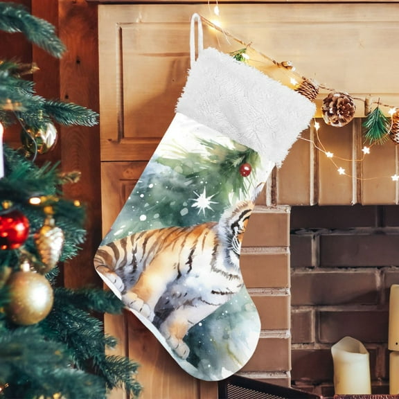 Tiger Christmas Trees Gifts Christmas Stockings Xmas Stocking for Family Holiday Season Party Decorations