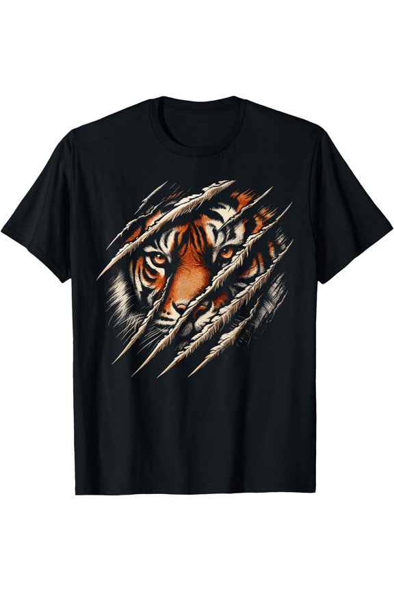 Tiger Claw Face Animal Lover T-Shirt
