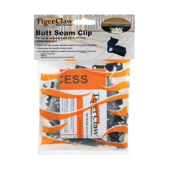 Tiger Claw Tiger Claw Black Oxide Butt Seam Clips 55 pk Hinges