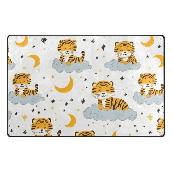 Tiger Cloud Pattern Memory Foam Area Rug 31"x20" Non Slip, Absorbent, Fade Proof for Living Room, Bedroom, Office