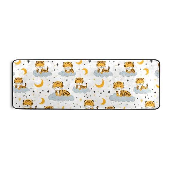 Tiger Cloud Pattern Runner Rug 24x72 Inch Cushioned Non Slip Soft Absorbent Floor Mat