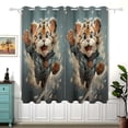 thumbnail image 1 of Tiger Coat Blackout Curtain Panels 63x55in Drapes Privacy Assured for Living room Bedroom Bathroom 2 panels set, 1 of 5