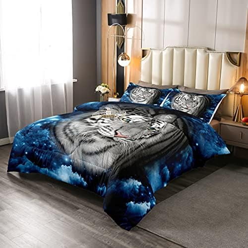 Tiger Comforter Set Nebula Galaxy Bedding Sets African Safari Animals Down Comforter for Kids