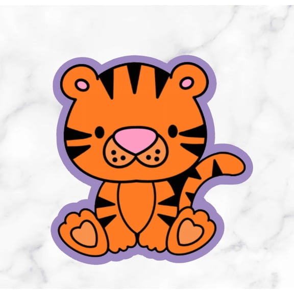 Tiger Cookie Cutter with Stamp Option