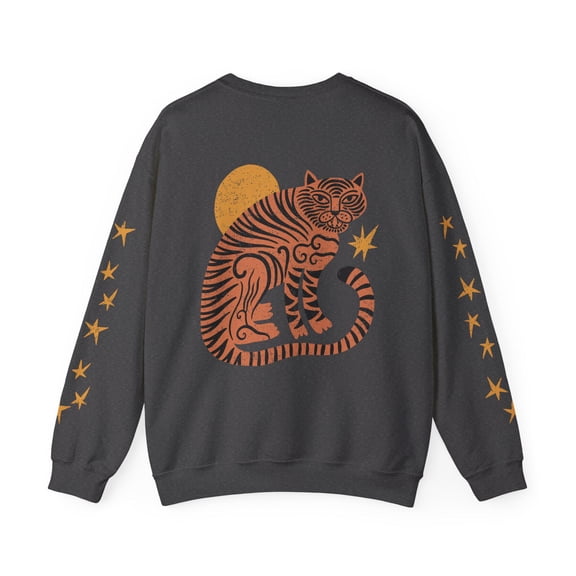 Tiger Crewneck T-Shirt with Sleeve Print 1834832733