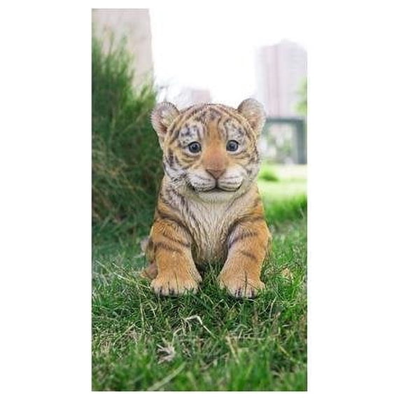 Tiger Cub Sitting Garden Statue