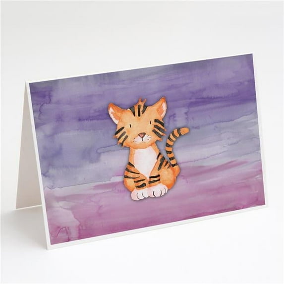 Tiger Cub Watercolor Greeting Cards & Envelopes - Pack of 8