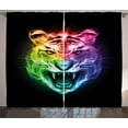 thumbnail image 1 of Ambesonne Tiger Curtains 2 Panel Set, Abstract Feline Colorful, 108" x 96", Multicolor, 1 of 3