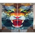 thumbnail image 1 of Ambesonne Tiger Curtains 2 Panel Set, Abstract Portrait Animal, 108" x 96", Multicolor, 1 of 3