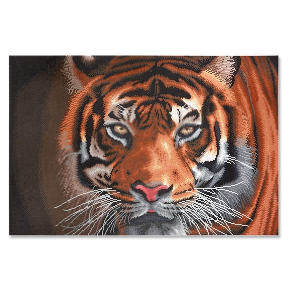 Tiger Diamond Art Kit by Make Market Full Drill with Gems & Tools - 20" x 30" Canvas - 6 Pack