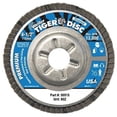 thumbnail image 1 of Tiger Disc Angled Style Flap Disc, 4-1/2 In Dia, 80 Grit, 7/8 Arbor, 13000 Rpm, Type 29 | Bundle of 2 Each, 1 of 1