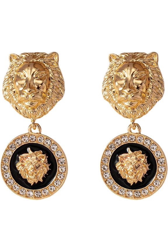 Tiger Earrings for Women Gold Tiger Lion Drop Dangle Earrings Hollow Tiger Head Animal Earring Game Day Statement Jewelry