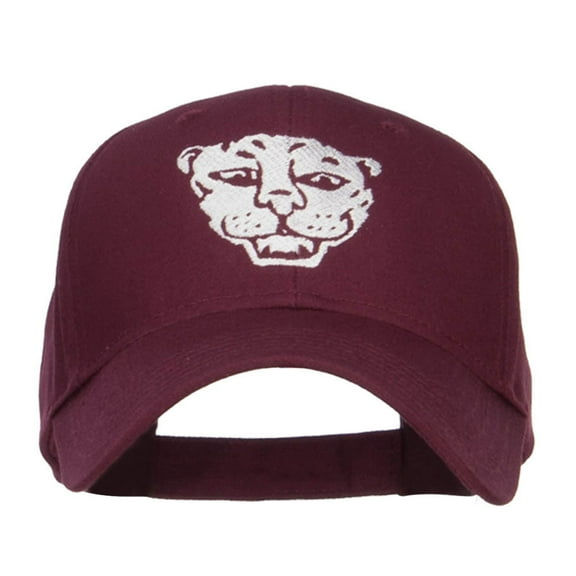 Tiger Emblem Embroidered Low Twill Cap - Maroon OSFM