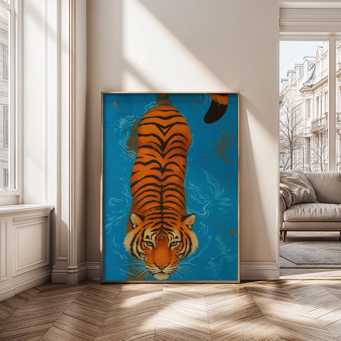 Tiger Exotic Wildlife Jungle Animal Swimming Tiger Poster , Poster ...