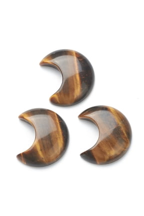 Tiger Eye 1 pc Natural Tiger Eye Cabochons No Hole/Undrilled for Wire Wrapped Pendant Making Moon 34~35x29~30x7.5~9mm