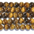 thumbnail image 1 of Tiger Eye 8mm Round Large Hole Beads - 8 Inch Strand, 1 of 1