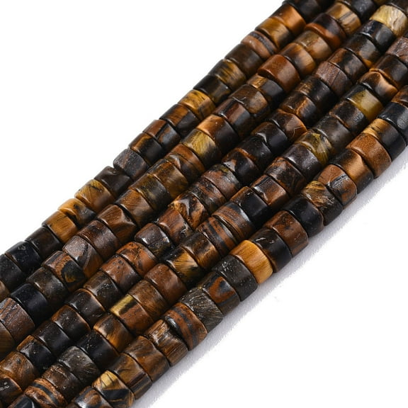 Tiger Eye Beads Strands Heishi Beads Flat Round/Disc 4x2mm Hole: 1mm about 174~178pcs/strand 15.08 inch~15.28 inch(38.3~38.8cm)