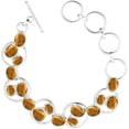 thumbnail image 1 of Tiger Eye Bracelet 925 Silver Overlay Handmade Boho Style Jewelry, 1 of 2