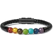 Tiger Eye Cremation Jewelry Lava Stone Urn Bracelet for Ashes for Women Men Chakra Healing Balancing Genuine Leather Memorial Bracelets