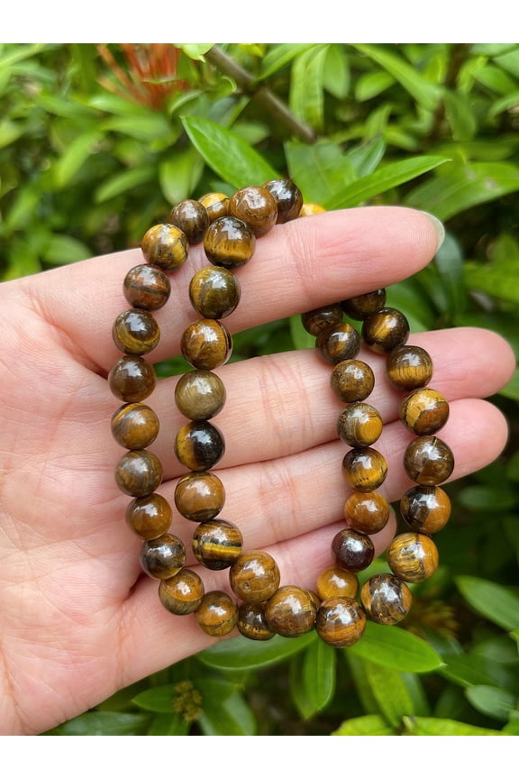 Tiger Eye Crystal Bead Bracelet 8mm, Wholesale Genuine Tiger Eye Stretch Gemstone Bracelet, Gift for Men & Women (2)