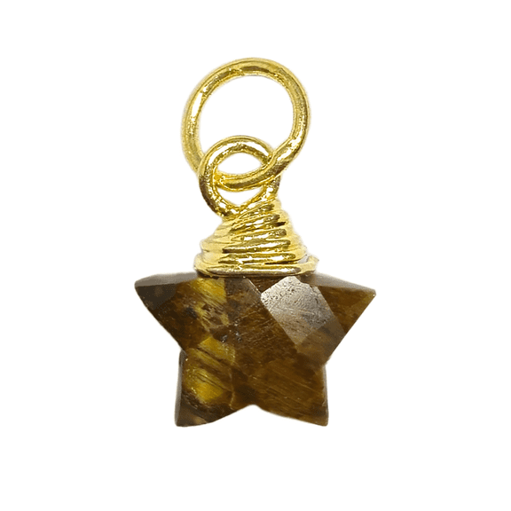 Tiger Eye Crystal Star Pendant Chakra Healing Gemstone Jewelry, Birthday Gift For Women
