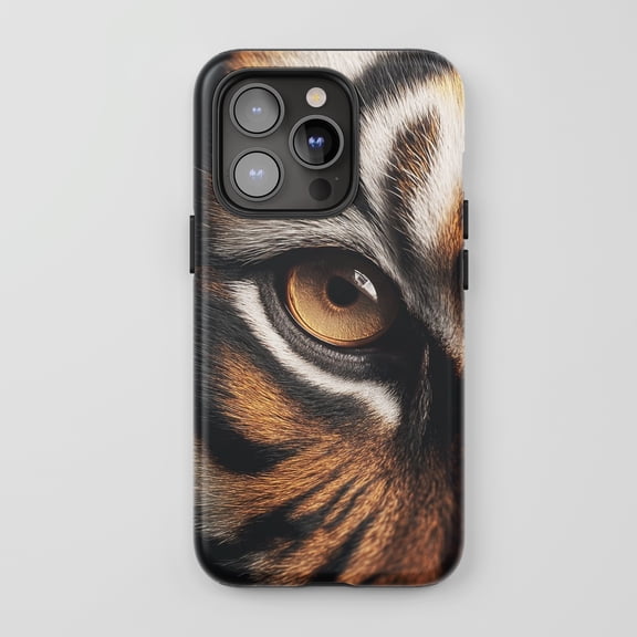Tiger Eye For iPhone Protective Phone Case Realistic Wildlife Tiger Print