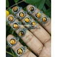 thumbnail image 1 of Tiger Eye Gemstone 925 Sterling Silver Plated Handmade 100pcs Ring, 1 of 1