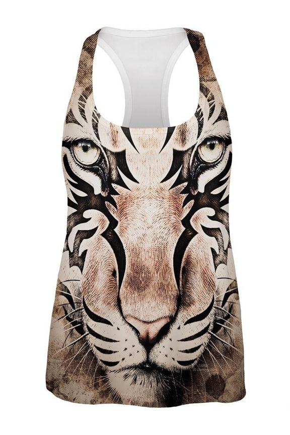 Tiger Eye Ghost And The Darkness All Over Womens Work Out Tank Top Multi MD