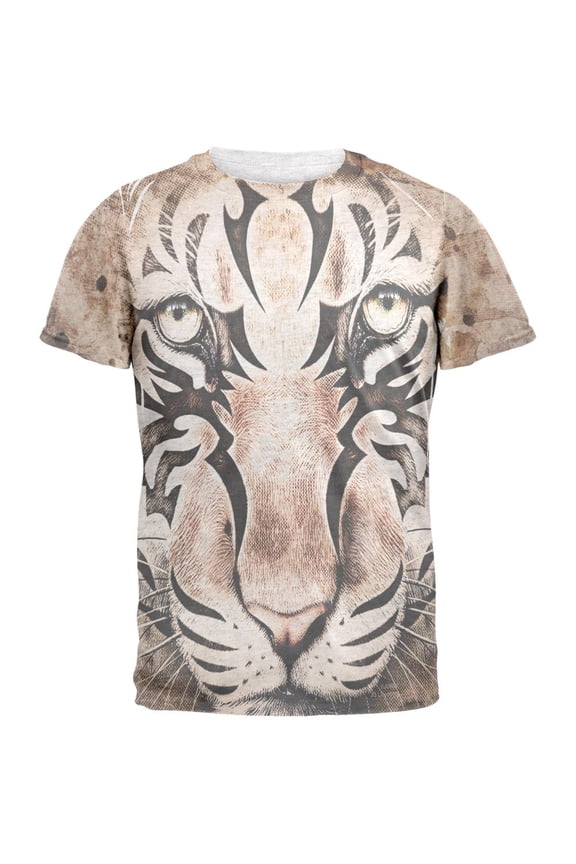 Tiger Eye Ghost And The Darkness Mens T Shirt Heather White LG