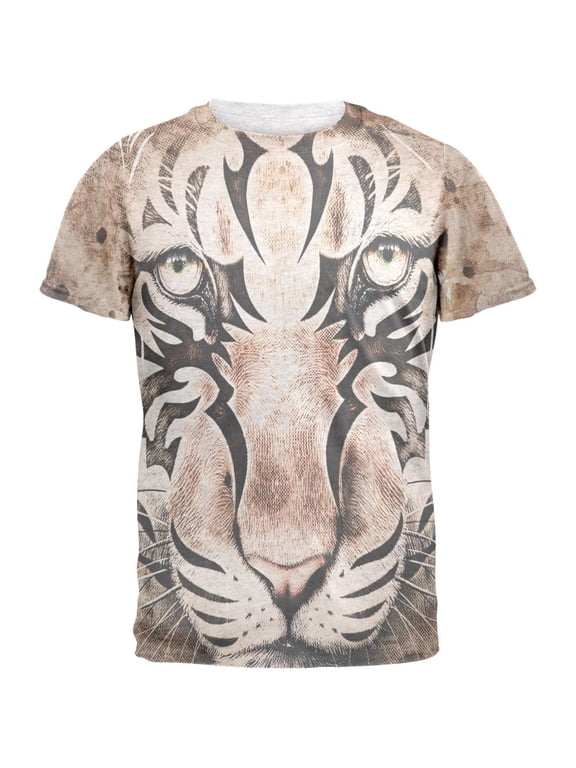 Tiger Eye Ghost And The Darkness Mens T Shirt Heather White SM