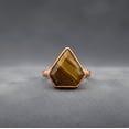 thumbnail image 1 of Tiger Eye Kite Shape Statement Ring, 925 Sterling Silver, Minimalist Boho Jewelry, Handmade Promise Ring, 1 of 2