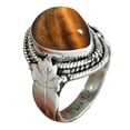 thumbnail image 1 of Tiger Eye Natural Healing Gemstone Ring, Amazing Handmade Jewelry For Women, Solid 925 Sterling Silver Statement Band Ring, Unique Gifts Ring For Women, 1 of 3
