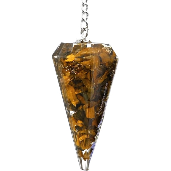 Tiger Eye Orgone Crystal Pendulums for Divination and Dowsing