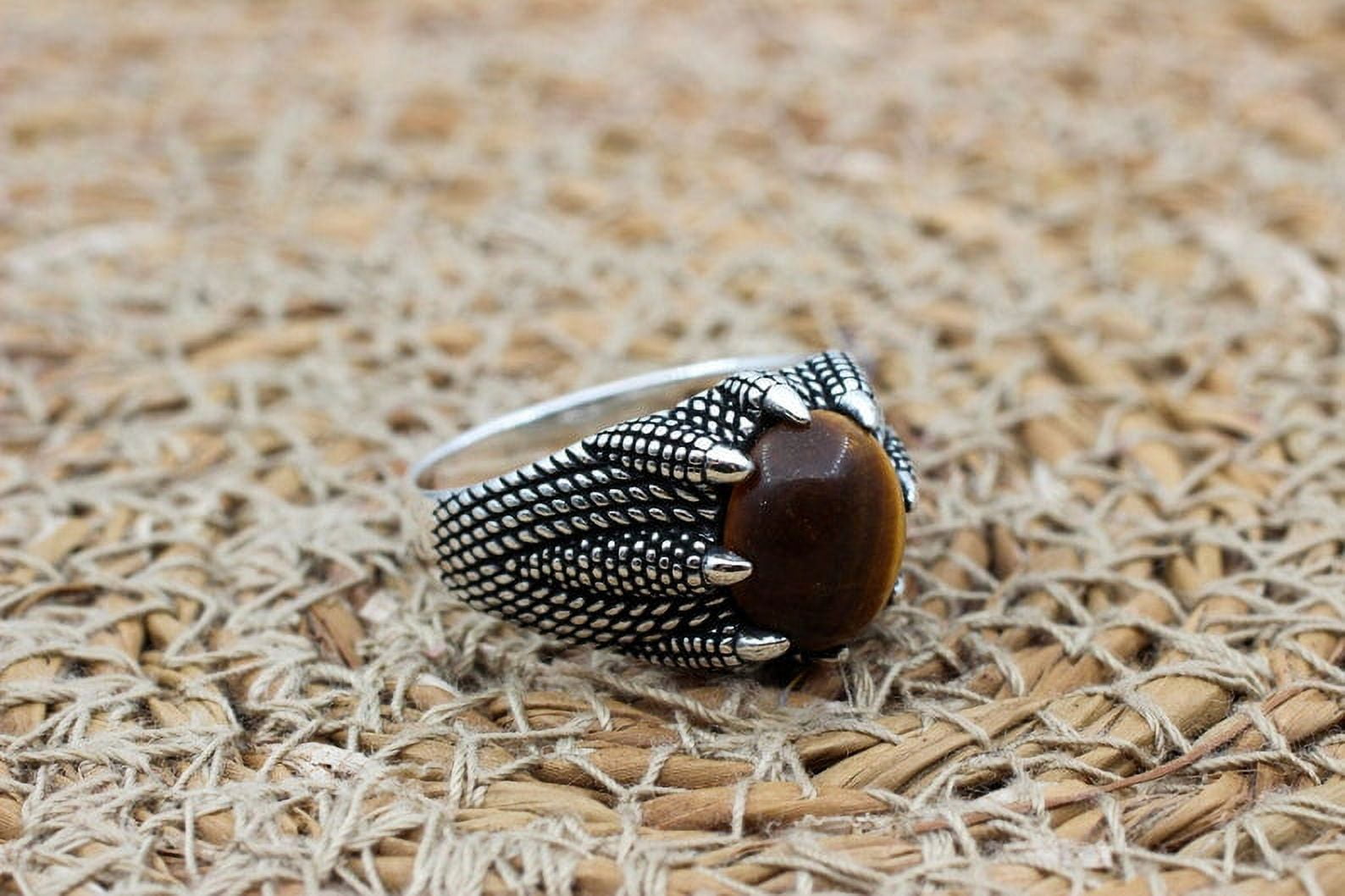 Natural Tiger Eye Men Ring, Mens Handmade Ring, Turkish Handmade Silver Men Ring, Ottoman offers Mens Ring, Gift for Him, 925k Sterling Silver Ring