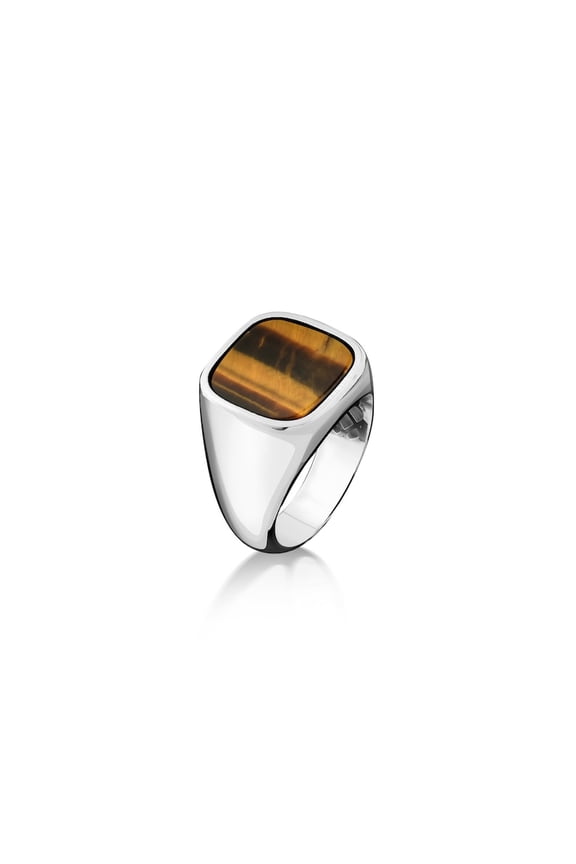 Tiger Eye Ring, Solid 925 Sterling Silver Ring, Men's Signet Ring, Tiger Eye Men Ring, Handmade Ring, Gemstone Ring, Statement Men Ring