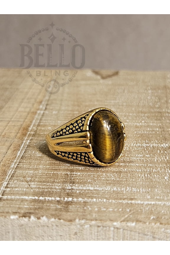 Tiger Eye Ring, Solid 925 Sterling Silver Ring, Men's Signet Ring, Tiger Eye Men Ring, Handmade Ring, Gemstone Ring, Statement Men Ring