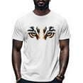thumbnail image 1 of Tiger Eyes Men's T Shirts Animal T-Shirt for Men Crew Neck Tees Cotton Tops, White, 2XL, 1 of 7