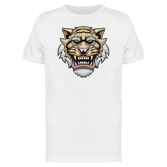 Tiger Face Art T-Shirt Men -Image by Shutterstock, Male Large