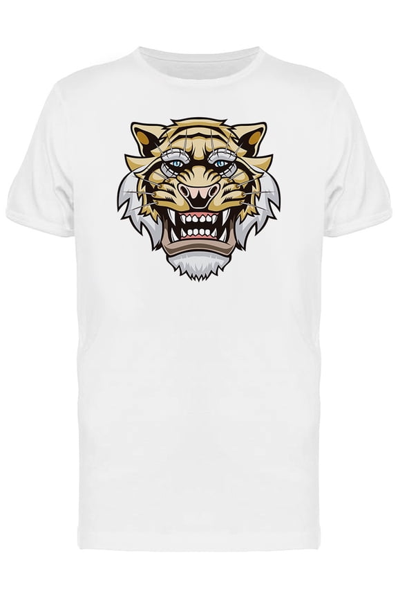 Tiger Face Art T-Shirt Men -Image by Shutterstock, Male Medium