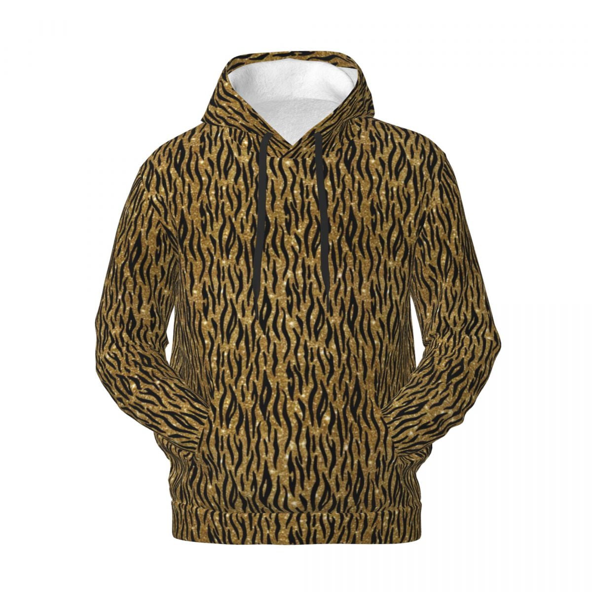 Tiger Face Design Hoodies Winter White and Brown Animal Print