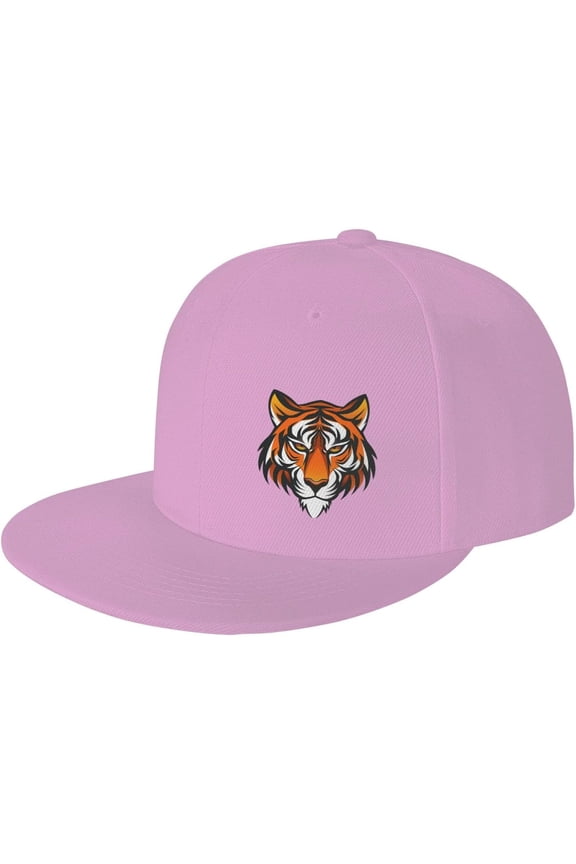 Tiger Face Flat Bill Hats Teens Cool Snapback Baseball Cap Unisex
