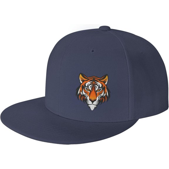 Tiger Face Flat Bill Hats Teens Cool Snapback Baseball Cap Unisex