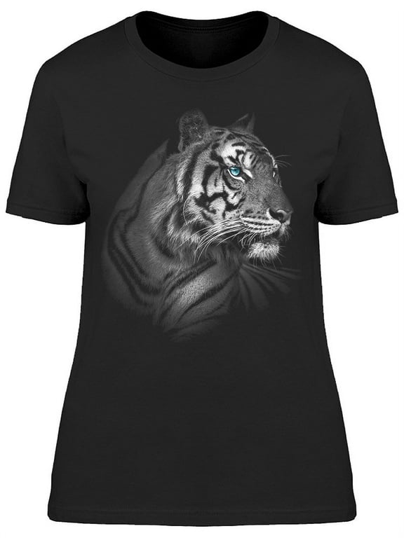 Tiger Face In Monochrome T-Shirt Women -Image by Shutterstock, Female Medium