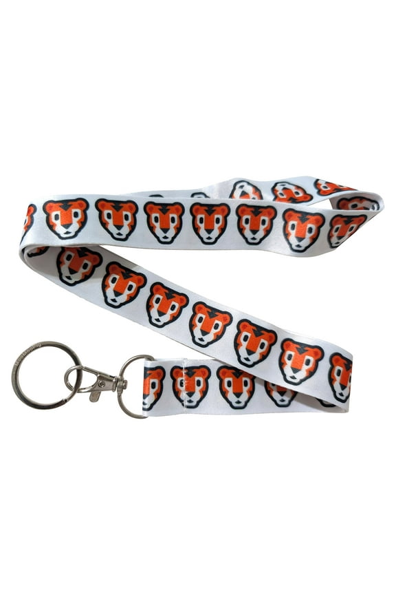 Tiger Face White Keychain Lanyard