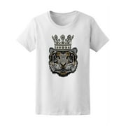 Tiger Face With Crown T-Shirt Women -Image by Shutterstock, Female Medium