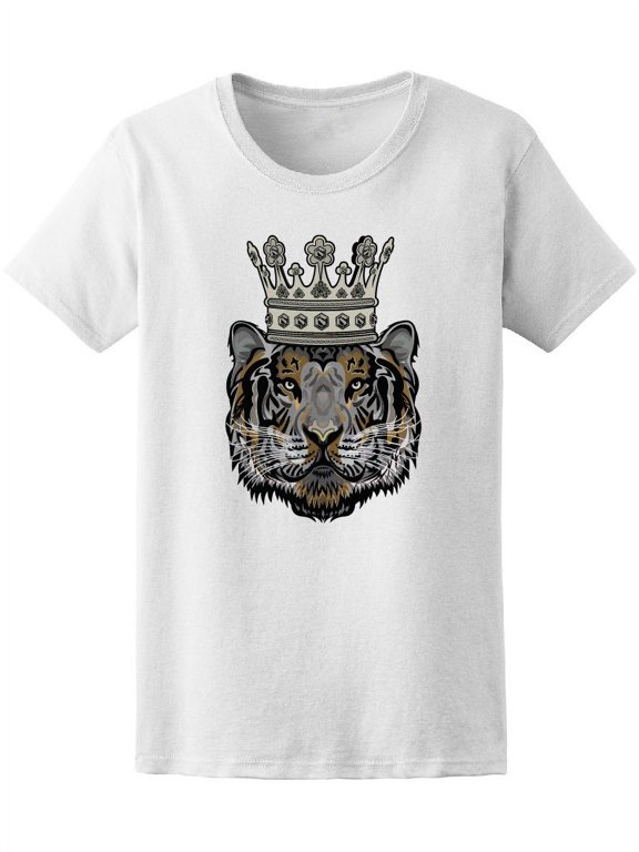 Tiger Face With Crown T-Shirt Women -Image by Shutterstock, Female Medium