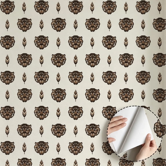 Printable Rustic Paper Tiger Feather Pattern Wallpaper Boho Rustic Funky Peel and Stick ...