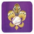 thumbnail image 1 of Tiger Fleur De Lis Baseball Foam Coasters - Set 4, 3.5 x 3.5 In., 1 of 1